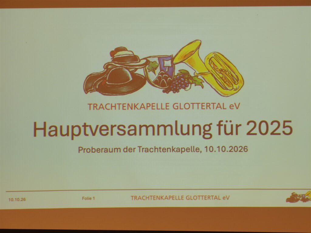 Jahreshauptversammlung ... für das letzte Jahr